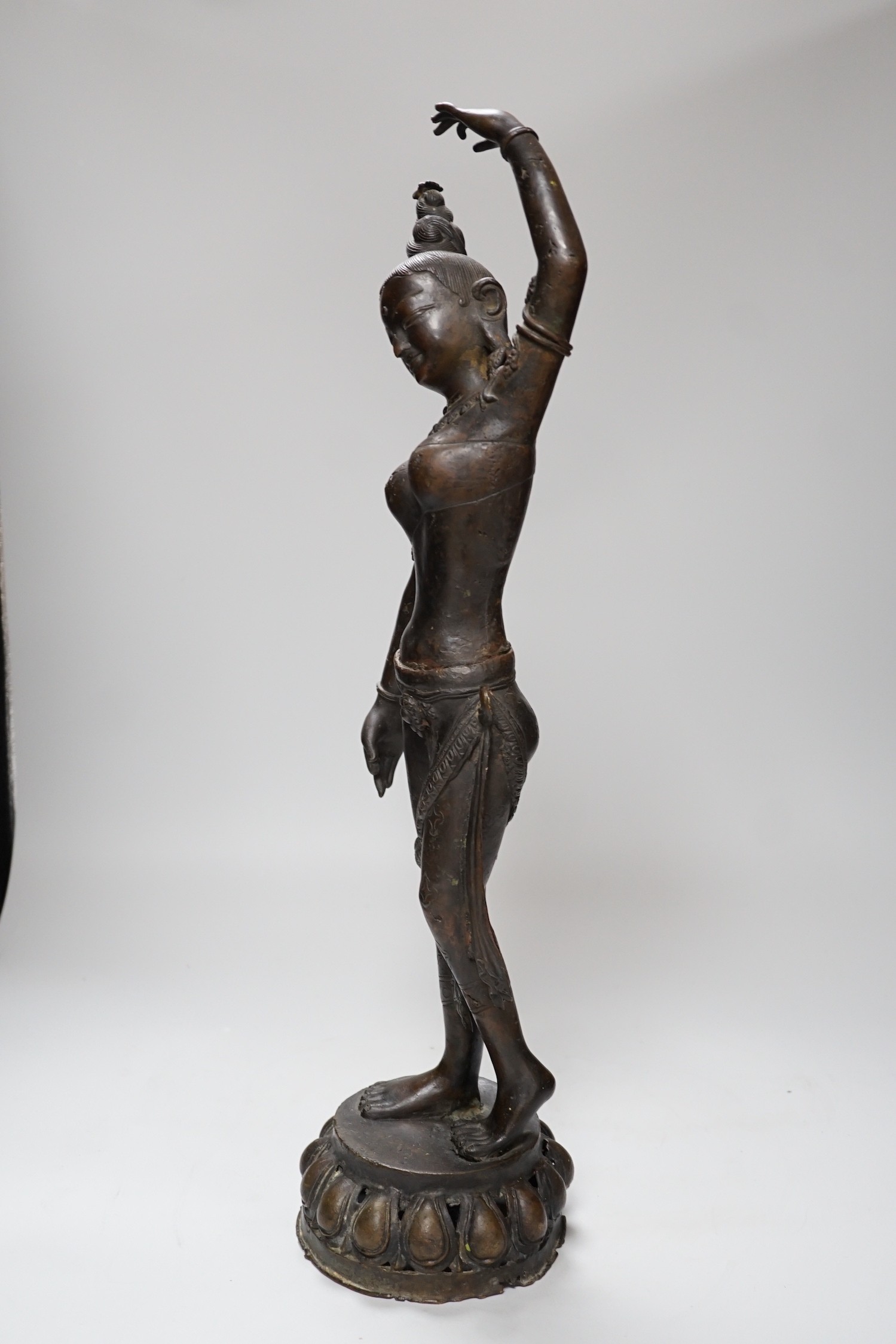 An Indian bronze figure of Parvati. 53cm tall